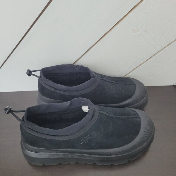 NEW UGG Mens 10 Tasman Weather Hybrid Shoes Black Suede & Rubber Slip-On /12CT - Picture 1 of 9